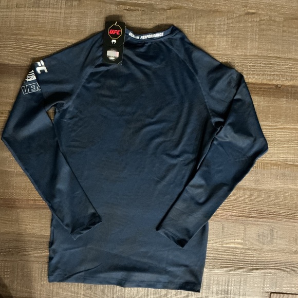 UFC Men’s Fusion Venus Authentic Fight Week Long Sleeve Rash guard Oceanic Blue - Picture 9 of 11
